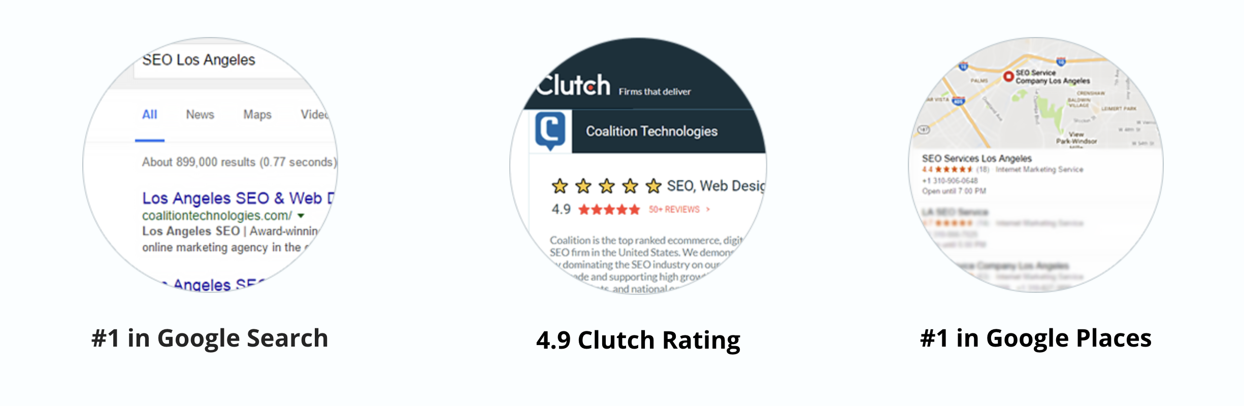 reviews and rankings for an SEO company