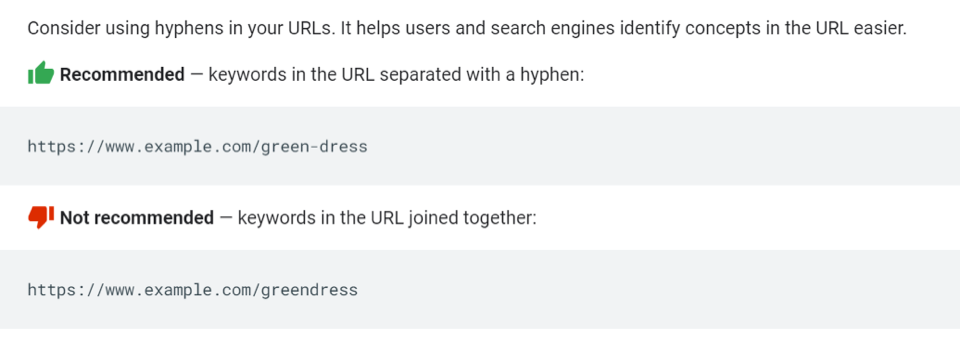 separating keywords to optimize URL for SEO