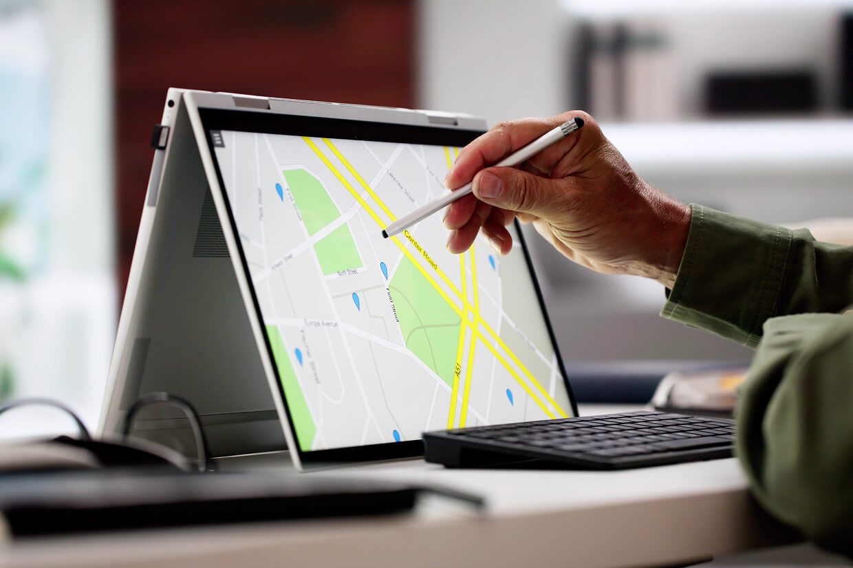 tablet showing a map location for local SEO
