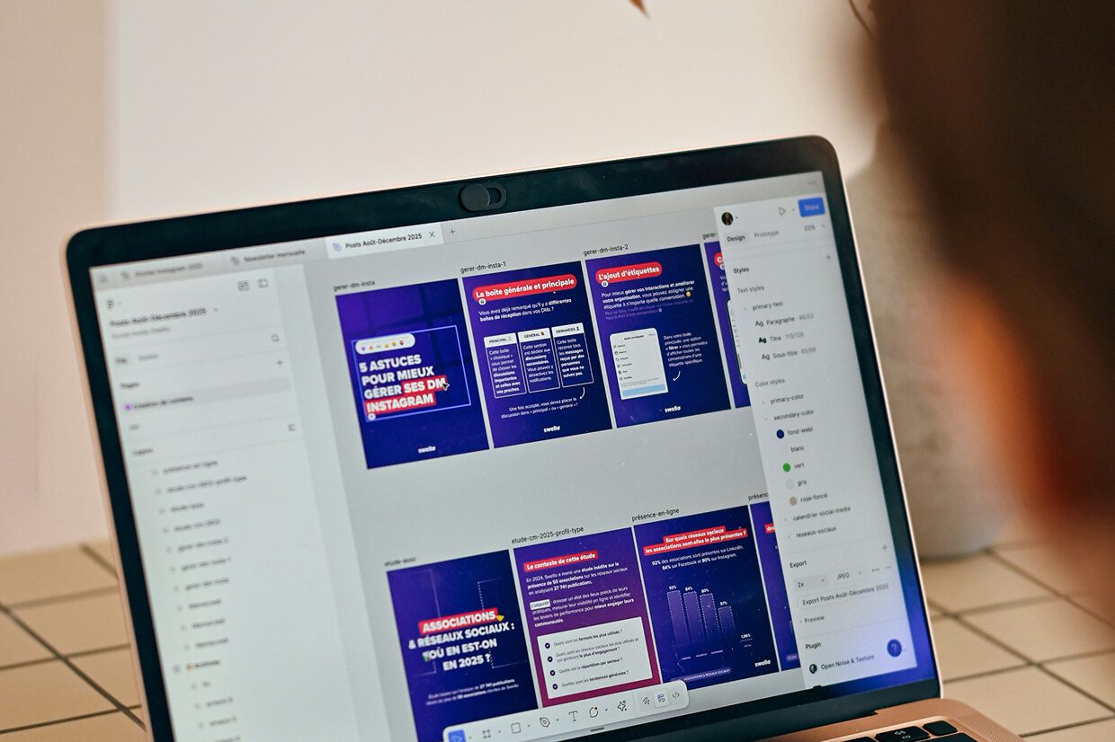 Computer screen showing images